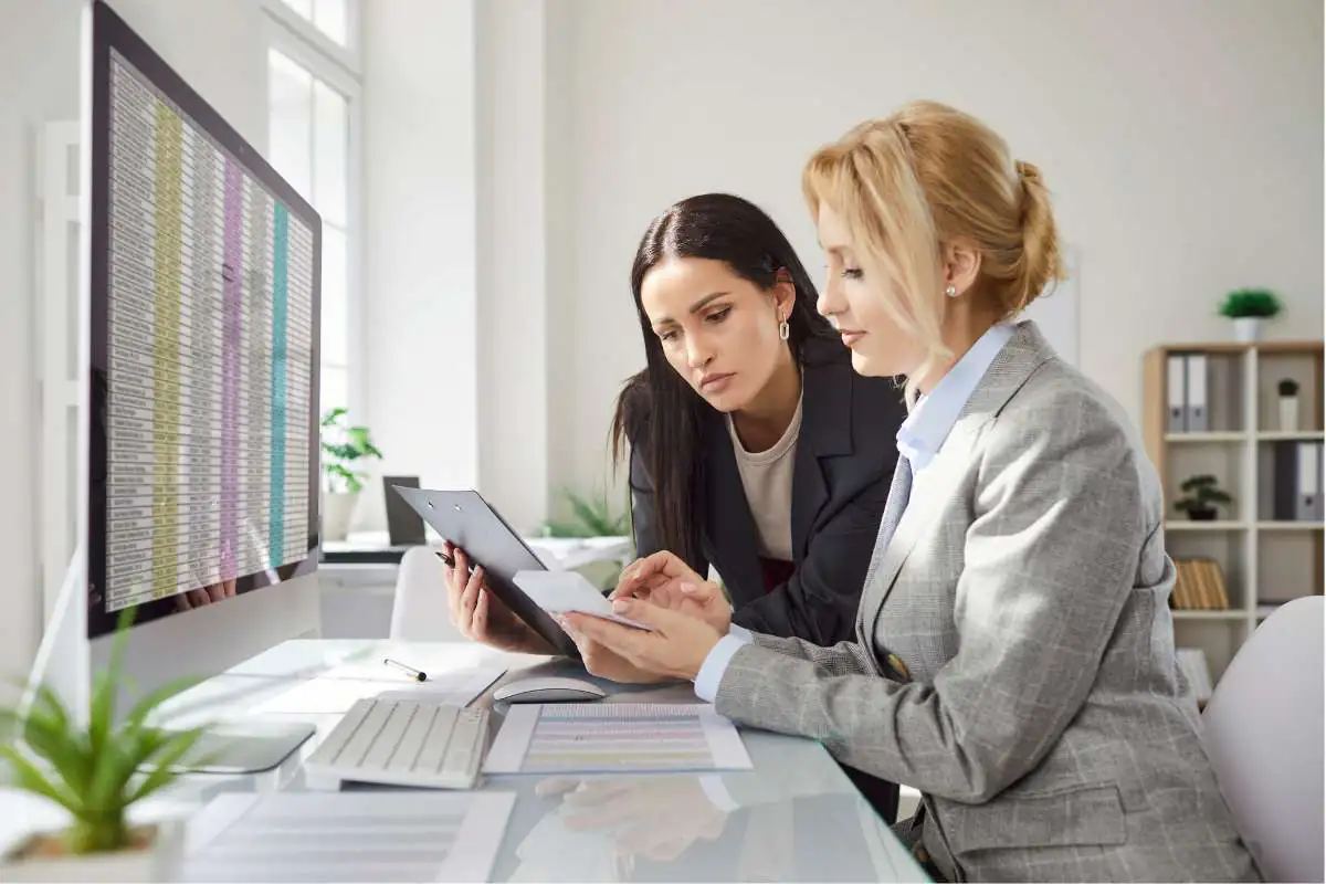 Finance Director speaking to a colleague